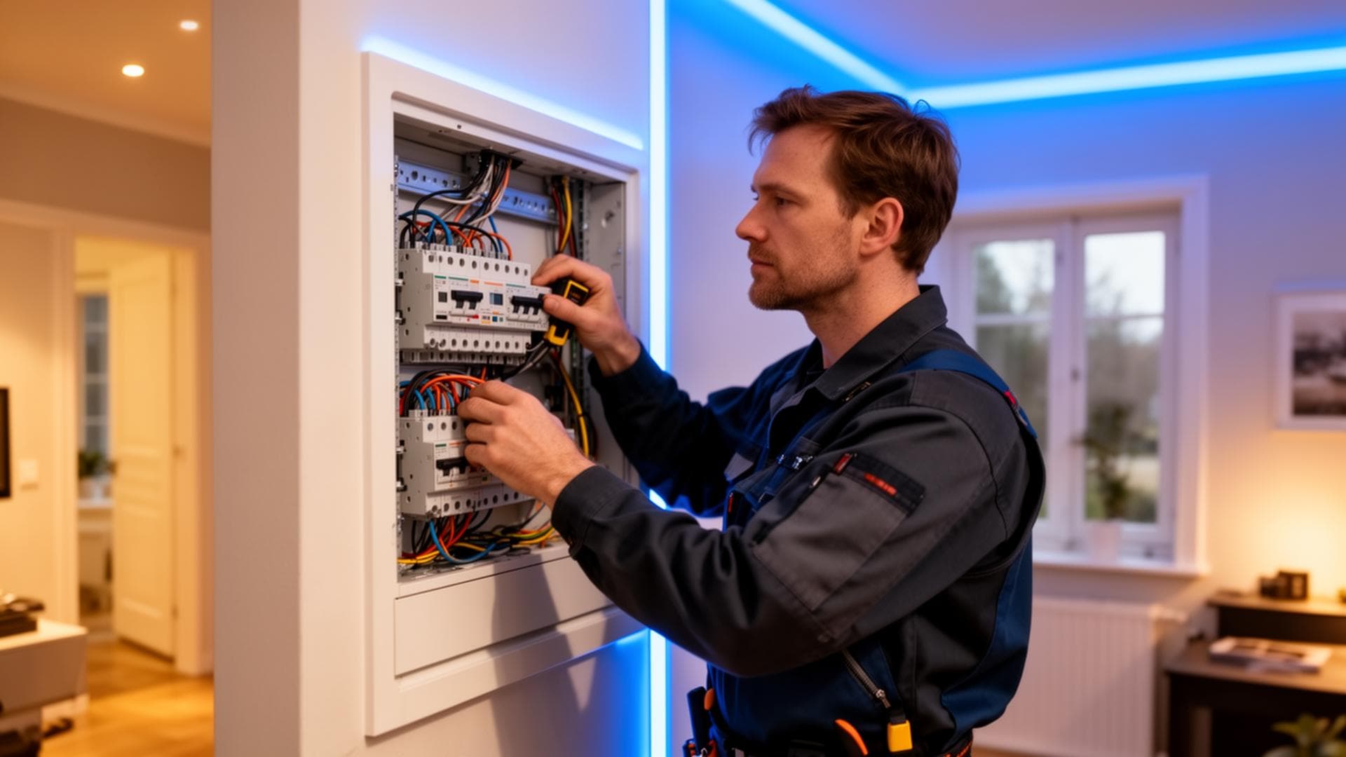Elektriker på arbejde